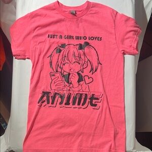 Just A Girl Who Loves Anime - Pink Tee (Minor Mark & Wear)
